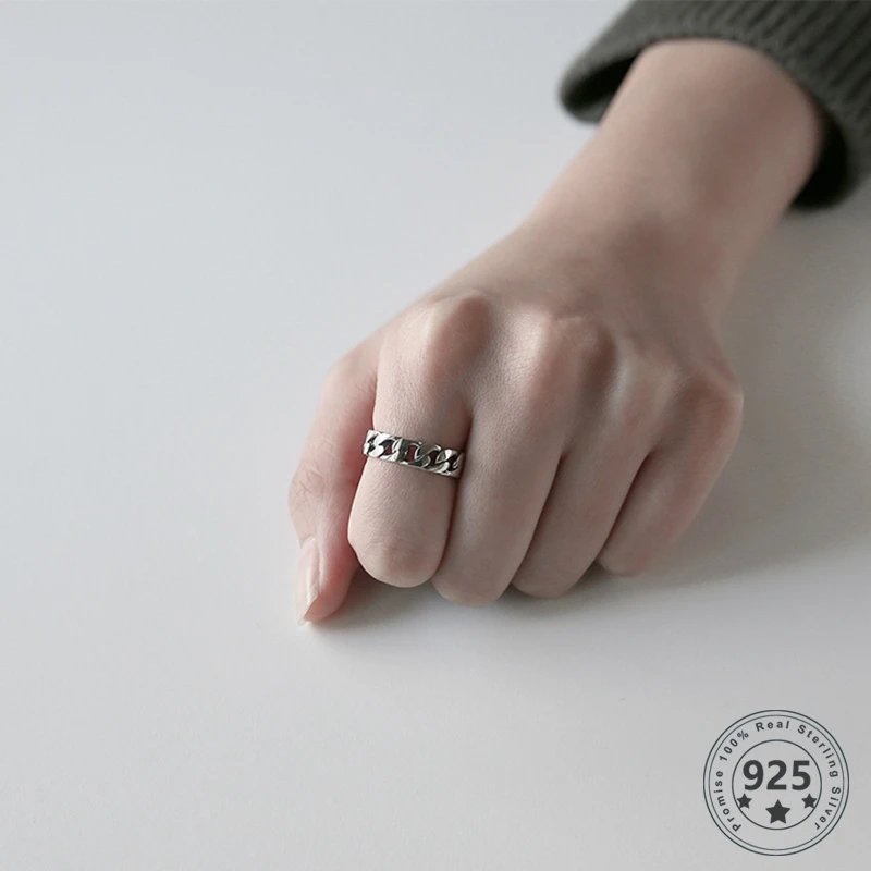 LouLeur, настоящее 925 пробы, серебряная цепочка, кольца, винтажные, вечерние, крутые, открытые, серебряные кольца для женщин, модное, хорошее ювелирное изделие