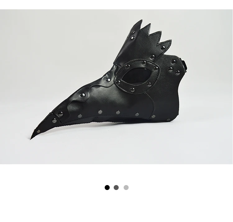 plague doctor mask Beak Doctor Mask Long Nose Cosplay Fancy Mask rivet Gothic Retro Rock Leather Halloween beak Mask (4)