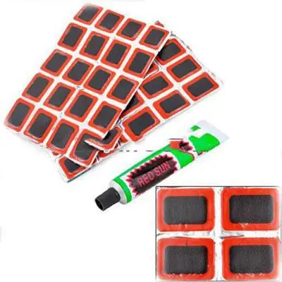 48Pcs+1pc Glue Round Bicycle Bike Tire Tyre Rubber Patch Piece Tools Kits for Cycling Tyre Puncture Repair Tool