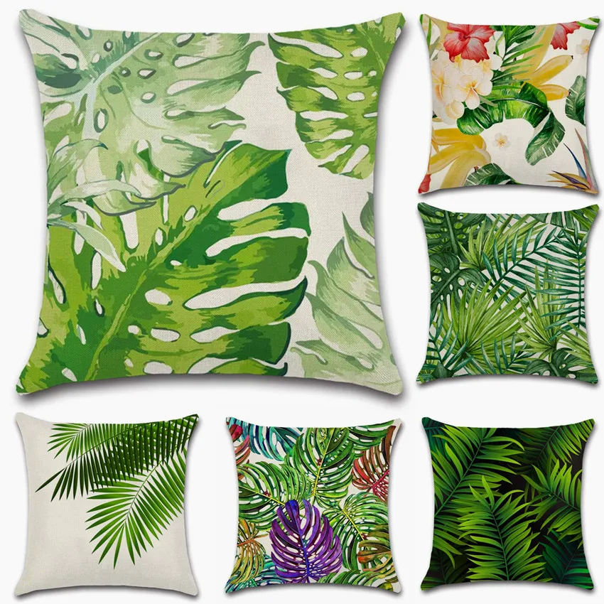 

Nordic style Tropical plants Palm Tree leaf Cushion Cover Decoration for home Sofa chair Pillow Cover friend kids bedroom gift