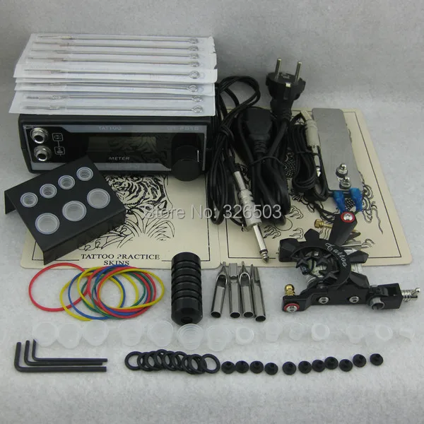 

One Tattoo Machine Digital Power Needles Tips Beginner Kit Set Supply NTKS106