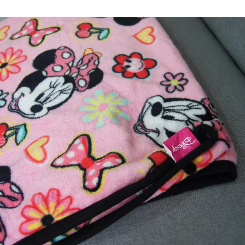 Disney Super Soft Dirty Pink Lovely Minnie Mouse Blanket Throw for Travel Baby Girls on Crib Toddler Sleeping Covers 100x130cm