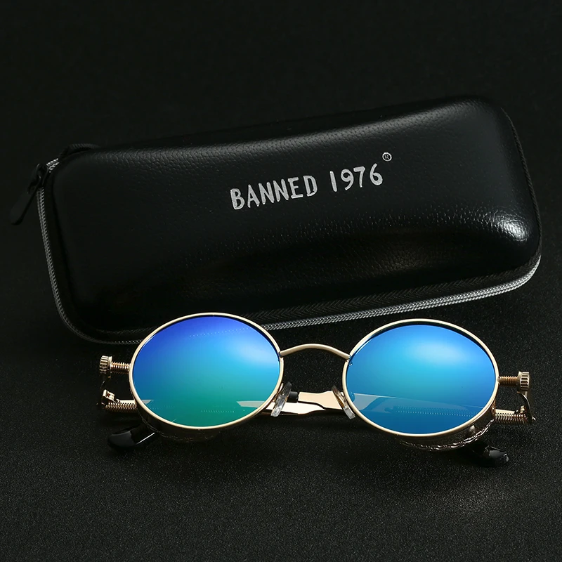 Polarized Sunglasses Steampunk Sunglasses Retro Round Metal HD Polarized Punk Steampunk Sunglasses For Women Men Vintage Sun Glasses Oculos De Sol Meminino Masculino