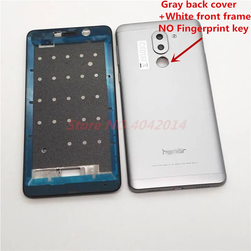 Оригинальная крышка батареи для Huawei Honor 6X BLN-AL10 задняя крышка корпус боковая кнопка объектив камеры Кнопка Домой рамка ЖК-экран - Цвет: Cover Frame Gray