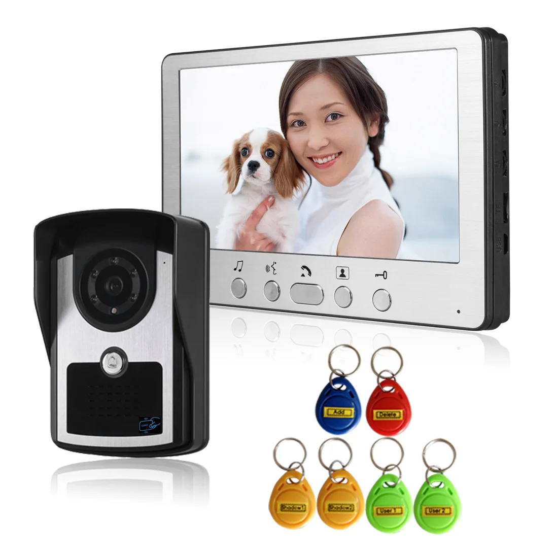 

NEW Wired 7" Color Screen Video Door Phone Intercom System + Waterproof RFID Access Night Vision Doorbell Camera FREE SHIPPING