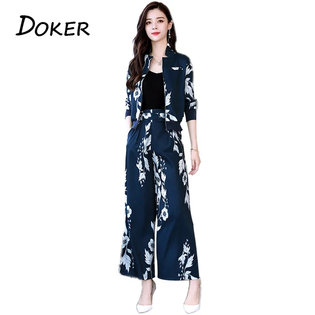 Special Price Fashion Print Office Lady Two-piece Suit Women Coat And Long Pants 2pcs Set Tracksuit 2018 Autumn Plus Size Loose Overalls Suits Special Price Fashion Print Office Lady Two-piece Suit Women Coat And Long Pants 2pcs Set Tracksuit 2018 Autumn Plus Size Loose Overalls Suits