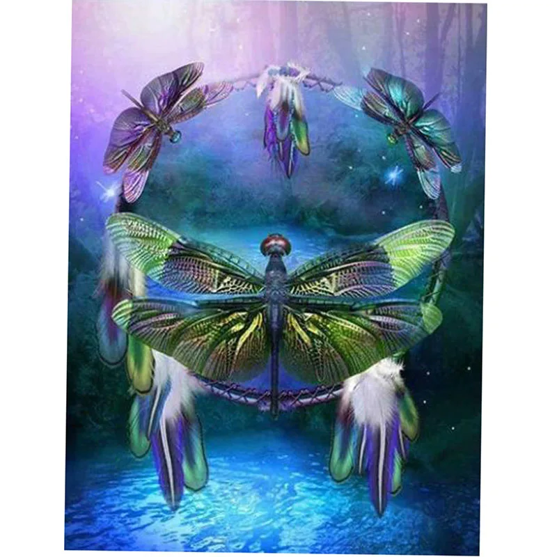 5D DIY Diamond Painting Dragonfly Full Square Rhinestone Diamond
