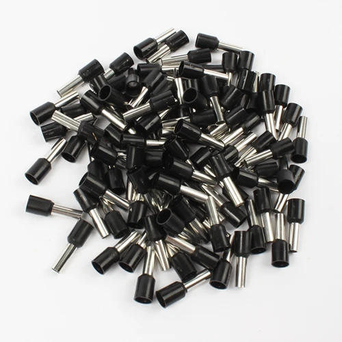 Black E4009 трубки изолированные клеммы 4MM2 1000 шт./упак. кабель провода разъем изолированные изоляционные обжимные клеммы Разъем E - Цвет: Black