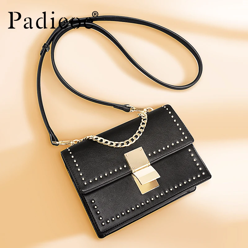 

Padieoe 2019 new bags for women messenger bag leather luxury shoulder bag evening bag fashion crossbody purse vintage