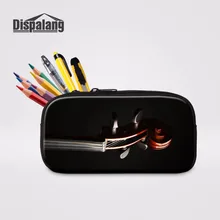 Dispalang косметички Музыка Скрипка принты Детская сумка для карандашей Портативная сумка для хранения девочек Практичный чехол для карандашей Детские канцелярские принадлежности