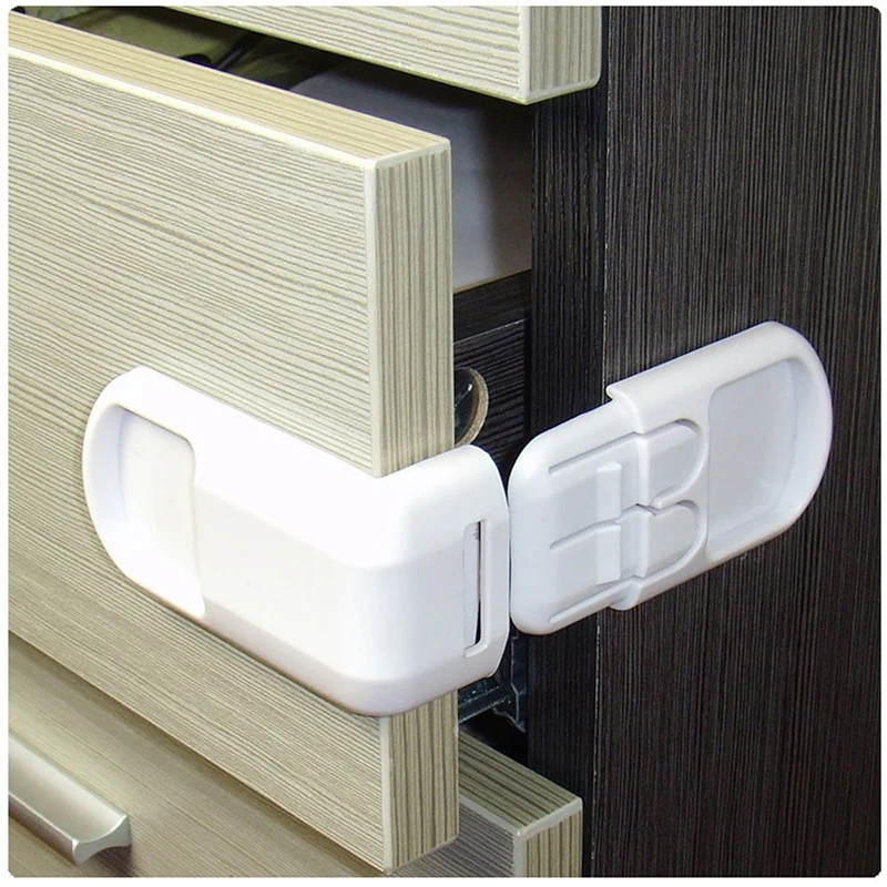 5pcs Infant Toddler Drawer Door Cabinet Cupboard Double Buckle Safety Lock Baby Kids Child Safety Protection from children 9556