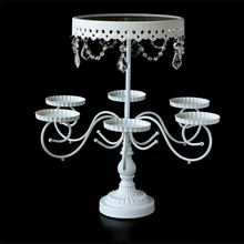 Роскошный хрустальный белый стенд для торта/Свадебный дисплей для кекса/подставка для кекса/Свадебные украшения для торта