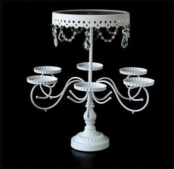 

luxury crystal white cake stand/ wedding cupcake display /cupcake holder pan / wedding decorations cake tray