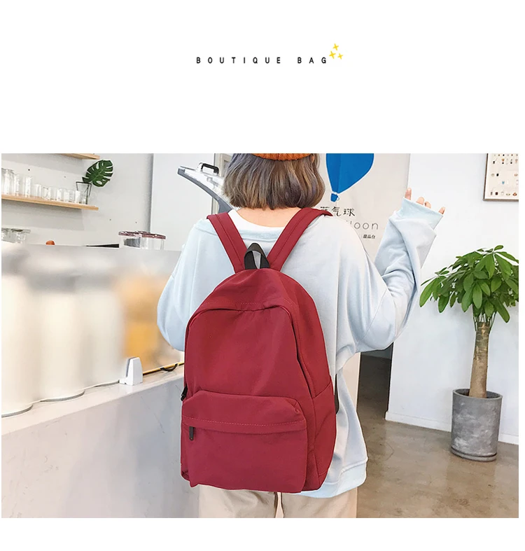 Водонепроницаемый нейлоновый женский рюкзак в японском стиле, однотонный рюкзак Mochila Feminina Mujer, дорожная сумка для девочек-подростков, школьный рюкзак, сумка для книг