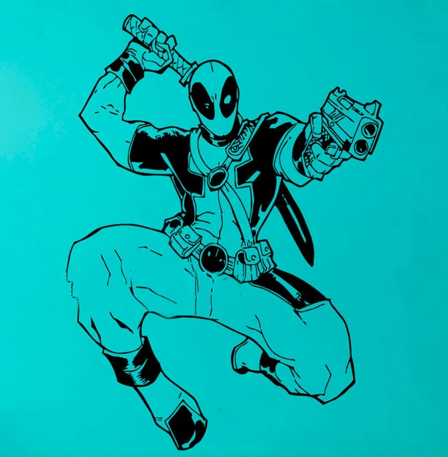 cheap Deadpool Fighting Wall Vinyl Art Comics Super Hero Vinyl Sticker Interior Removable Home Decor Nursery Room