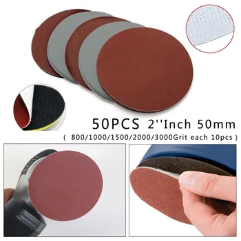 

50xHook&Loop 2Inch 5cm 800/1000/1500/2000/3000Grit Sand Paper Sanding Discs Y1