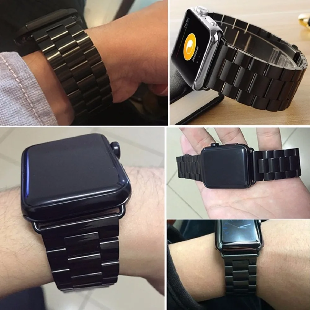 Нержавеющая сталь замена Смарт StrapFor наручных часов iWatch, ремешок 44/40/42/38 мм классический металлический адаптер застежка для наручных часов Apple Watch Series 5/4/3/2