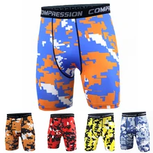 Мужские Компрессионные шорты для бега, камуфляжные колготки, шорты для тренировок в тренажерном зале, быстросохнущие Суперэластичные шорты для бега в тренажерном зале, фитнеса, тренировок