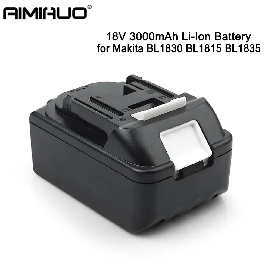 

Portable 18V 3000mAh Rechargeable Li-Ion Battery Replacement Power Tools Battery for Makita Drills BL1830 BL1815 BL1835 BL1840