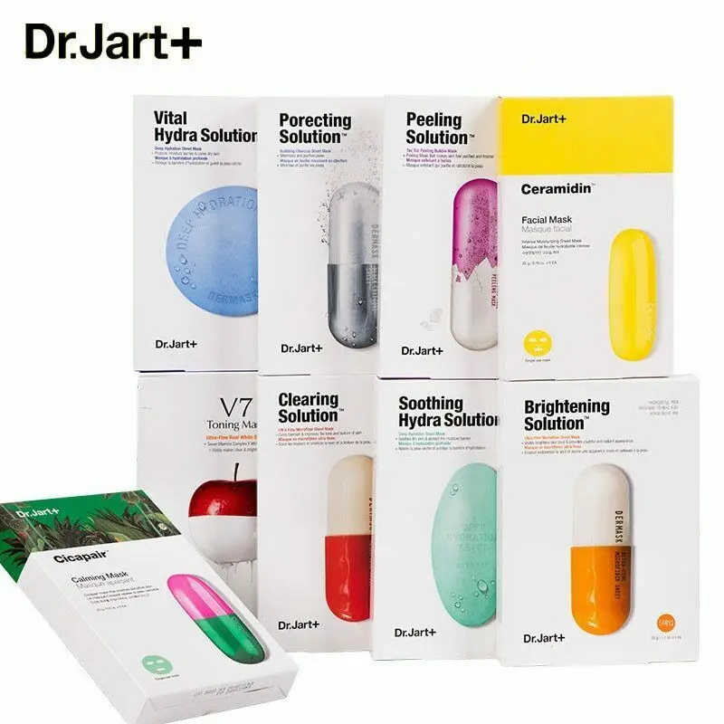 Корейская маска Dr. Jart +, 1 шт., увлажняющая отбеливающая маска для лица, лечение акне, контроль кожного сала, уход за лицом Корейская маска Dr. Jart +, 1 шт., увлажняющая отбеливающая маска для лица, лечение акне, контроль кожного сала, уход за лицом