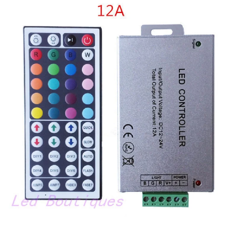 

24key 12A 144W RGB LED Controller 44KEY 24A 288W Strip Controller with IR remote DC 12V for smd 5050 2835 led strip light tape