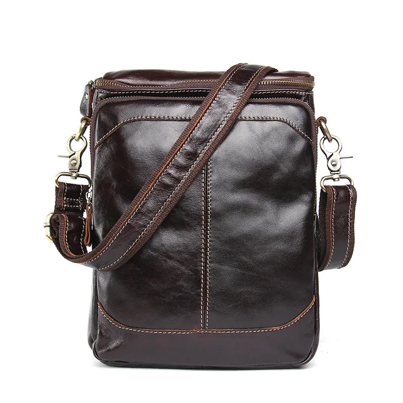 

Men's Genuine Leather Fashion Shoulder Bag Solid Color Casual Crossbody Bag First Layer Cowhide Men's Bag Temperament Square Bag