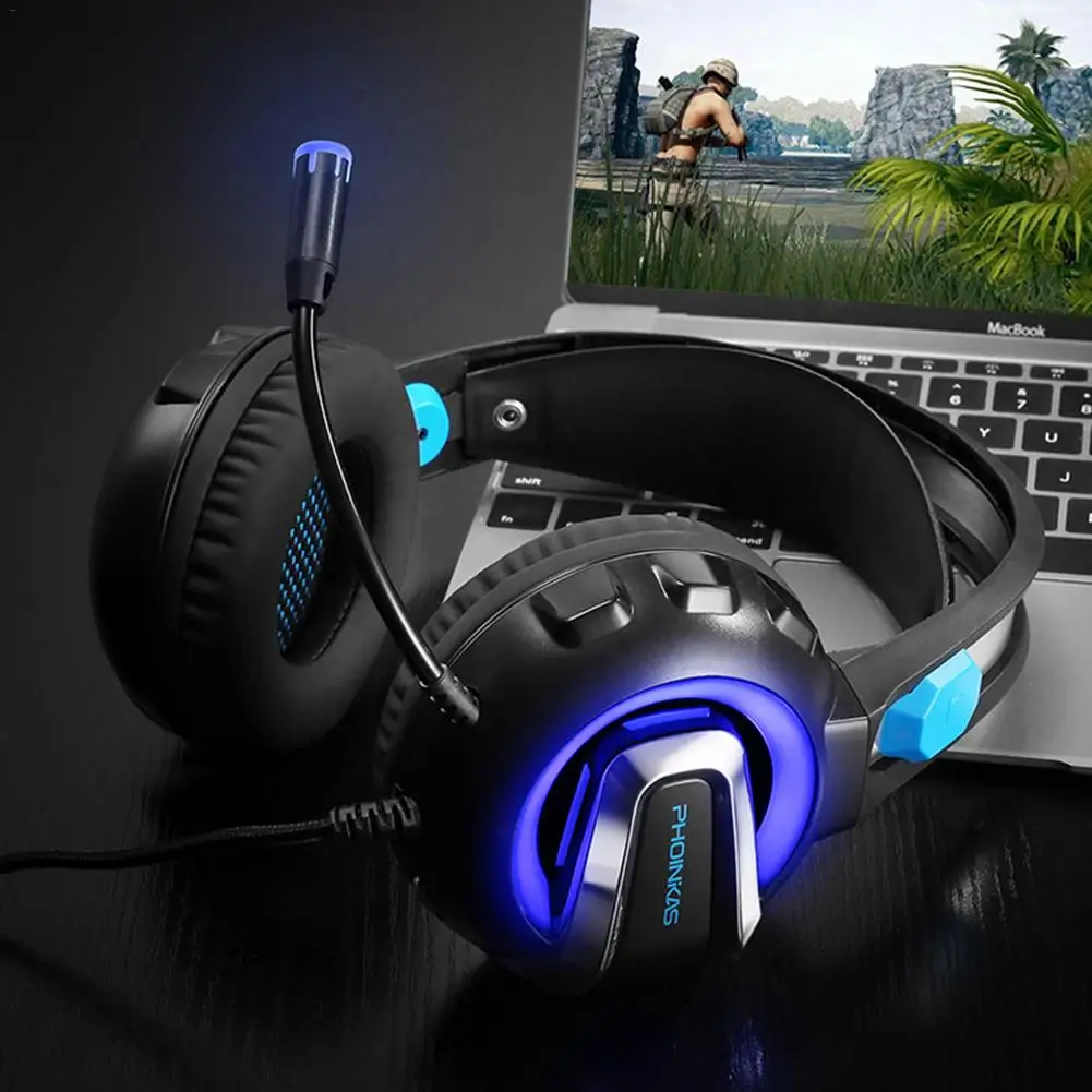 3D игровая гарнитура стерео наушники с микрофоном для PS4 Xbox One PC Mac с светодиодный свет звукоизоляция 15 Гц-20 кГц