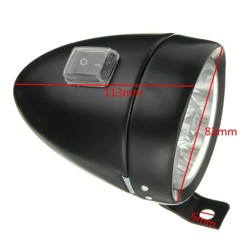 Cheap 113*82mm 160 Degree Retro Vintage Bicycle Bike Front Light Cycling 6 LED Headlight Mountain Bike Head Fog Lamp With Bracket 4