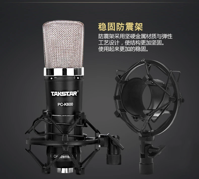 Takstar PC-K600 записывающий микрофон со значком Upod nano звуковая карта профессиональная для студийной записи, чата, вещания