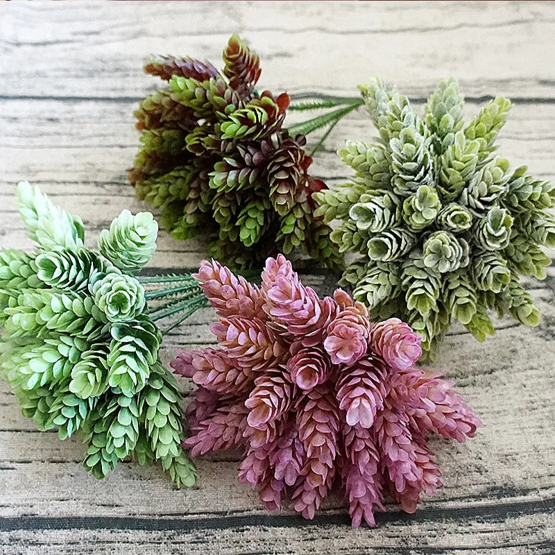 30 головок/пучок сосновый конус имитация ананаса трава искусственные растения DIY домашних ваз для украшения поддельные пластиковые цветок помпон