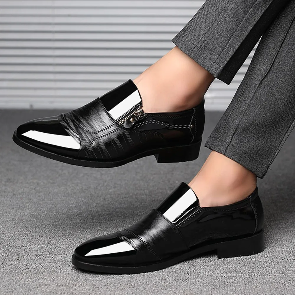 Business Dress Shoes Pointed Head Men Shoes A Pedal Casual Lazy Side ...