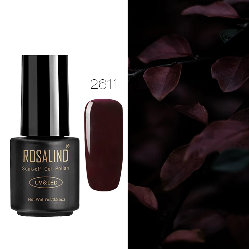 2611 ROSALIND Гель-лак для ногтей Vernis полуперманентный УФ-праймер Маникюр 7 мл верхнее покрытие праймер гель лак Гибридный гвоздь Лаки - Цвет: 2611
