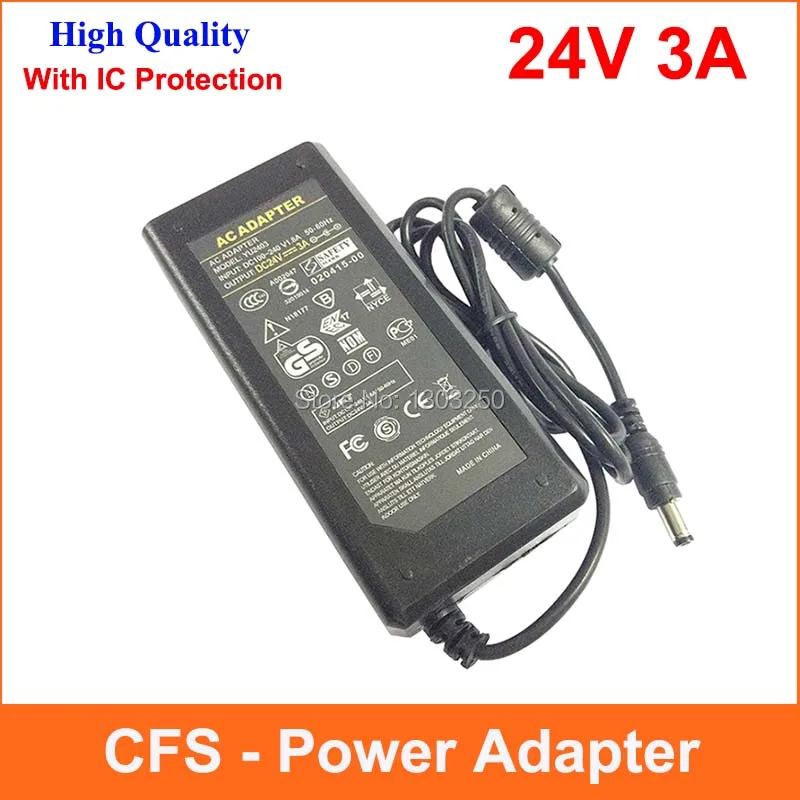 

High Quality AC DC Power Supply 24V 3A Adapter 72W Adaptor Charger With IC Protection For LED Strip Light CCTV Camera
