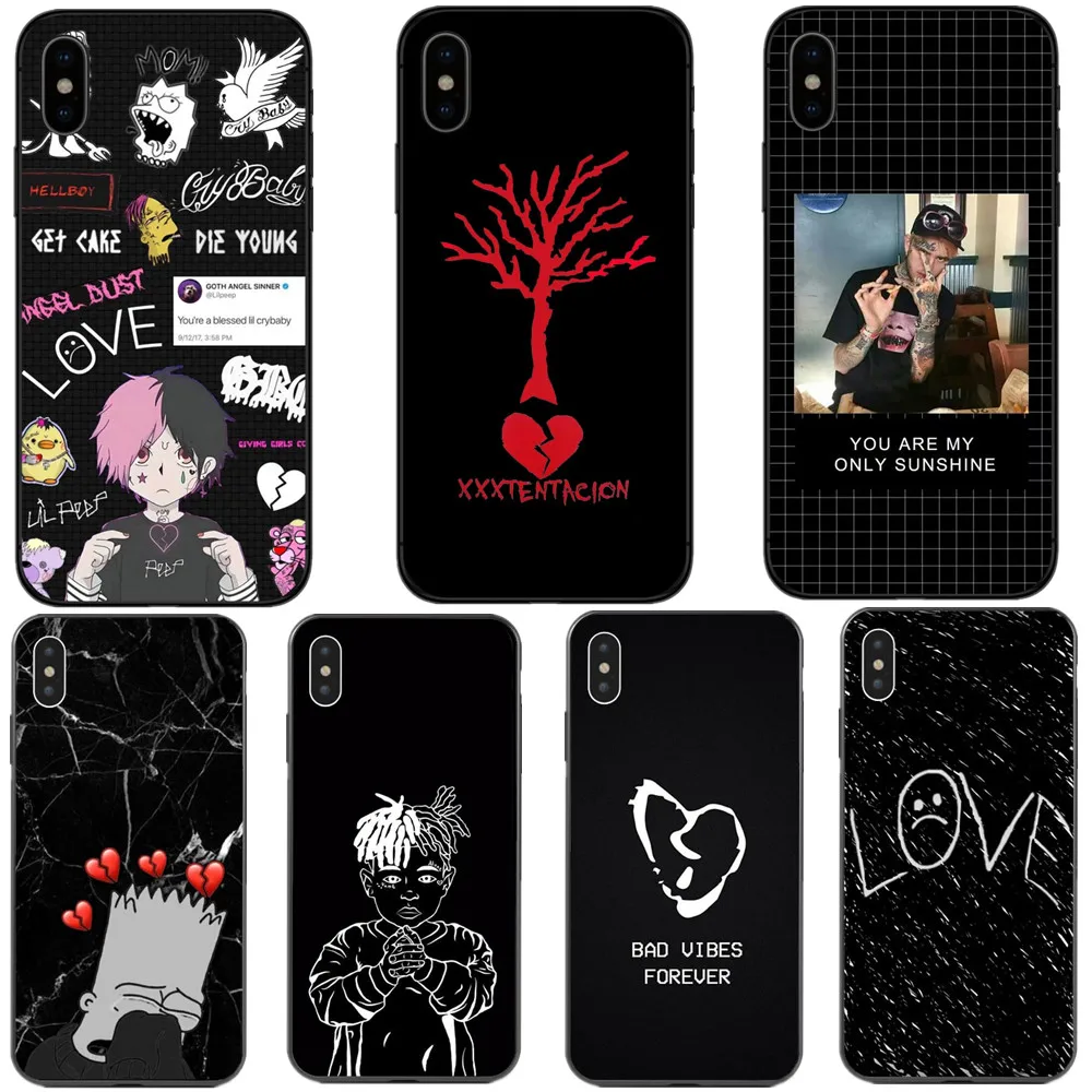 Xxxtentacion Bad vibes forever lil peep черные силиконовые чехлы для телефонов Чехол iPhone 5 5S SE 6 S Plus 7