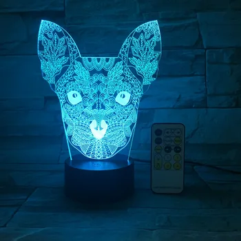

Big Ear Cat Lover Night Light 3D USB touch switch & Remote Control Acrylic 7 Color Gradient Atmosphere Table Lamp Drop Shipping