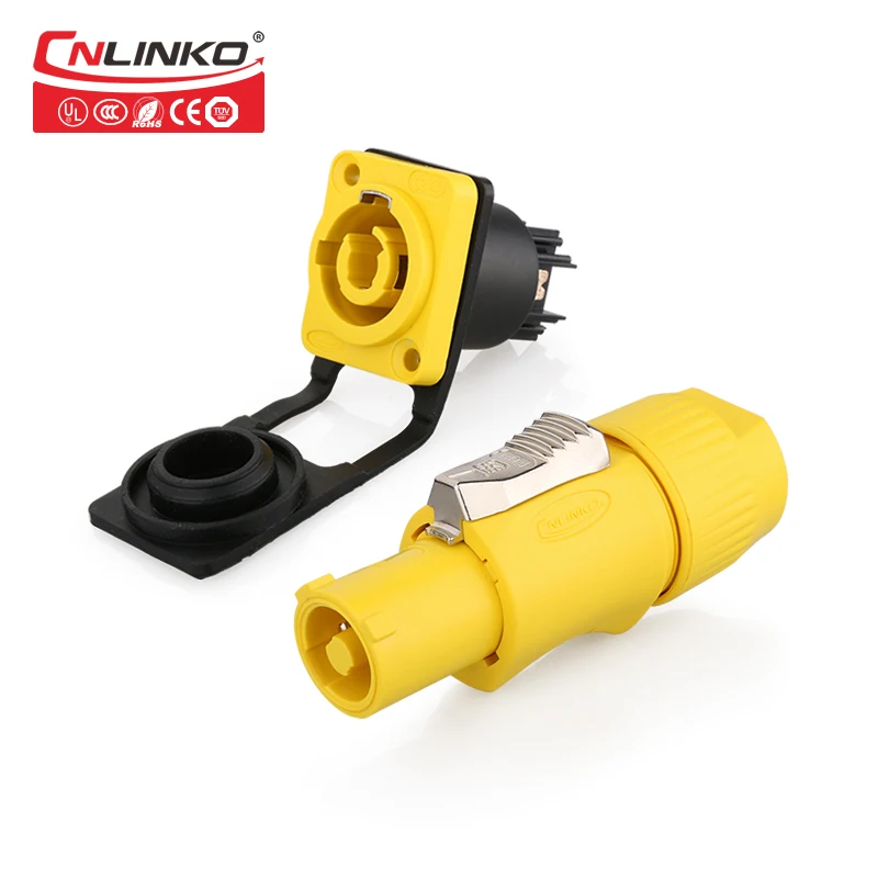 

Powercon Connector M24 3 Pin 500V 20A Waterproof IP67 for LED Display Video Audio Speaker Industrial Connector Led Lighting