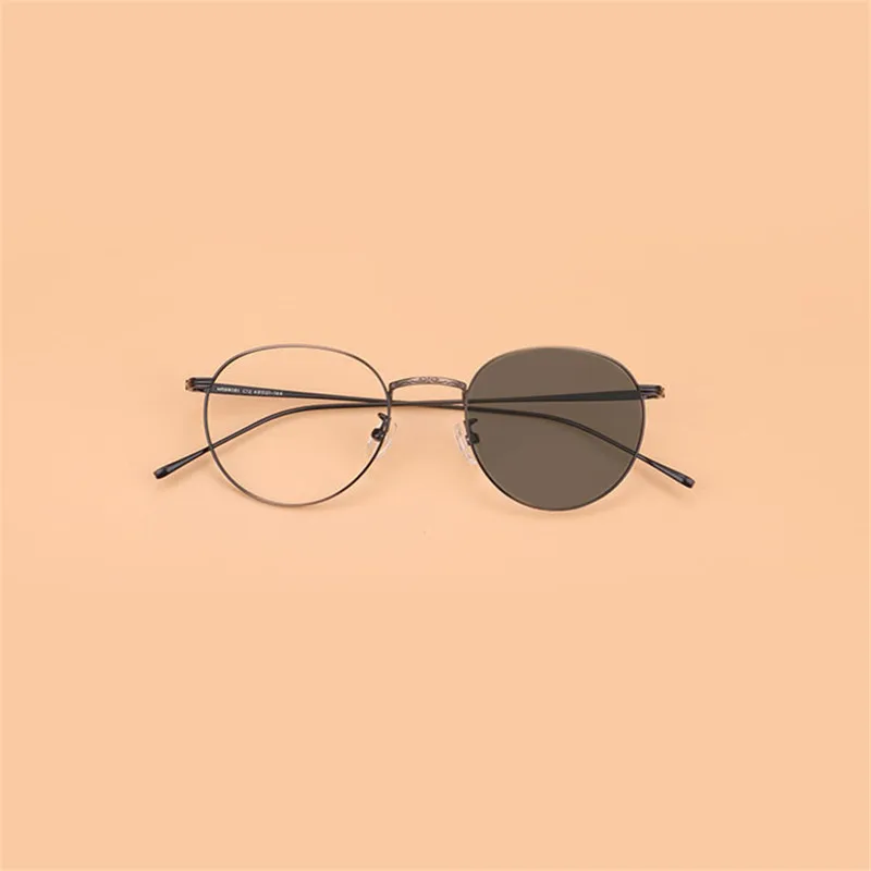 Ретро круглые солнечные фотохромные готовые очки для близорукости, оправа для мужчин и женщин, солнцезащитные очки для близорукости, очки с коробкой NX - Цвет оправы: tea-200