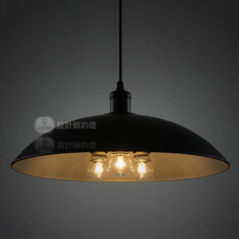

Denmark White/Black Painting Metal 3 Lights Dining Room Pendant Light Restaurant Bedroom American country Rustic Pendant Lamp