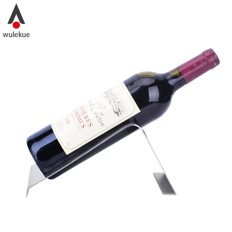 Wulekue Stainless Steel Wine Rack Right Angle Single Bottle Holder