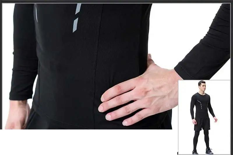 3 предмета Для мужчин быстросохнущая сжатия подштанники Фитнес узкие тонкая полоска зимняя куртка на хлопковом подкладе для мальчиков спортивные Леггинсы для бега тренировки комплекты термобелья S107