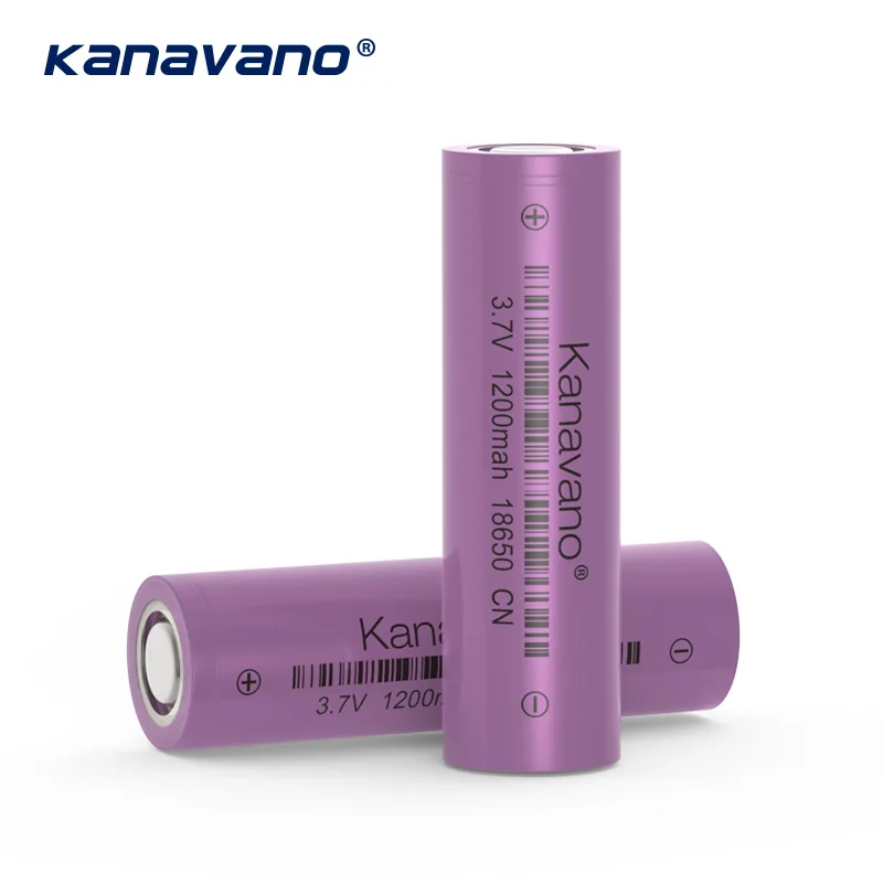 

Kanavano Original High quality 18650 1200mAh 3.7 V lithium ion rechargeable batteries and LED flashlight Torch Accumulator Cells