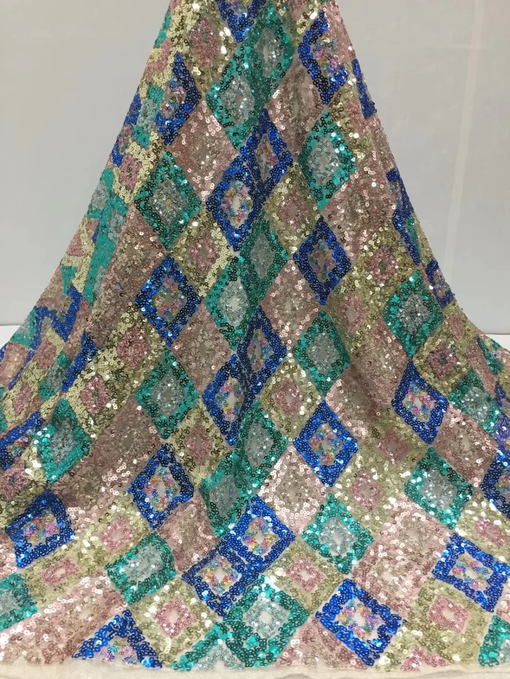 

Free Shipping Swiss cord lace African guipure french lace fabric High Quality Net Lace Sequins tulle mesh Lace Fabric