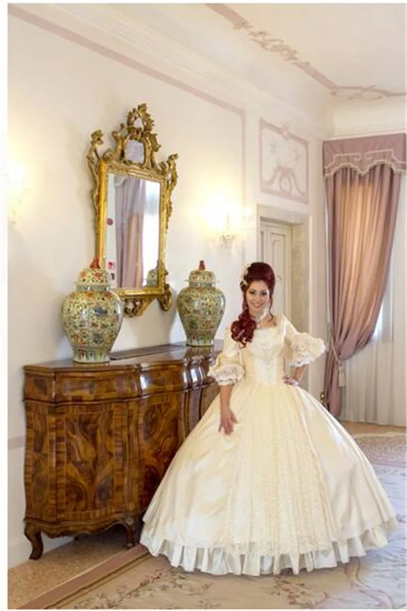 Quinceanera dress Vestido 15 anos Champagne Ball Gown Lace Scoop Half Sleeve Gardlilac Halloween