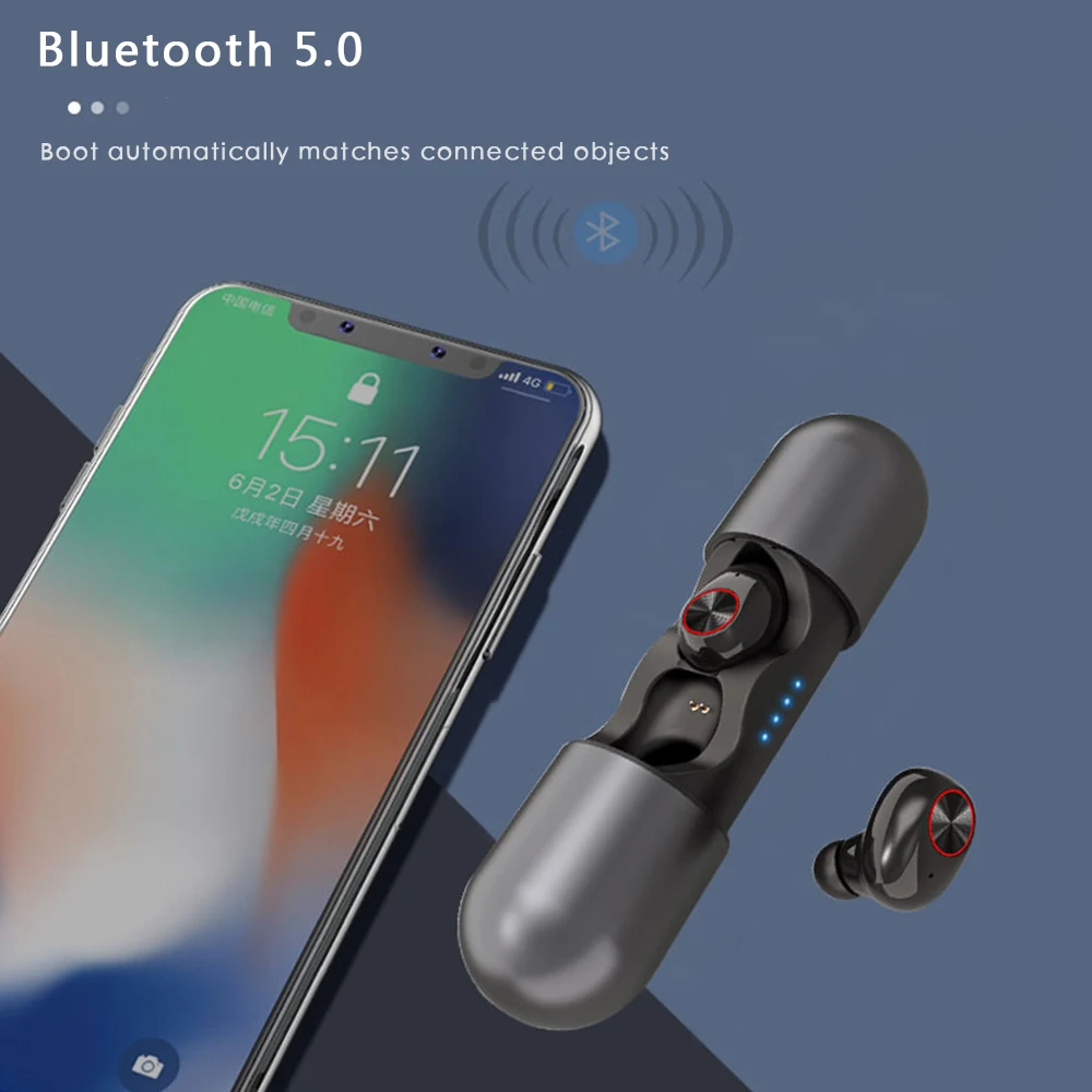LEORY V8 TWS Наушники Беспроводные bluetooth 5,0 HiFi шумоподавление двусторонние звонки стерео с зарядным устройством