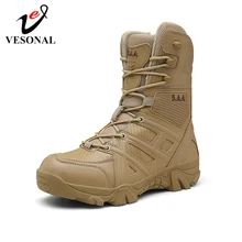 VESONAL/спецназ; тактические военные ботинки для пустыни; Мужская обувь; уличная Осенняя мужская обувь; мужские тактические ботинки до середины икры
