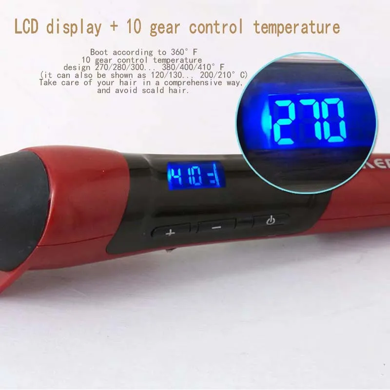 Kemei KM-3110 Professional Curling Iron LED display thermostat curlers hair curlers