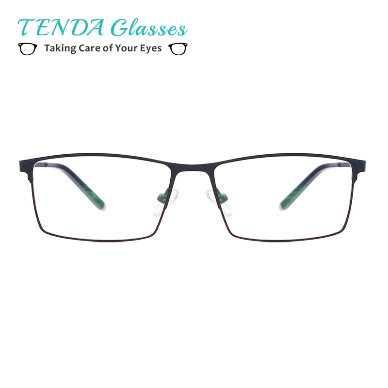 TendaGlasses металлические очки с полной оправой мужские прямоугольные оправы для очков по рецепту для оптических линз Близорукость и чтение