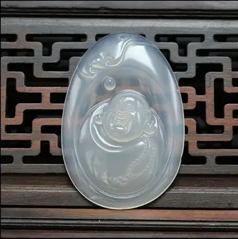 

Natural Jade Women Ice Ice Agate Chalcedony Bead Pendant