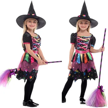 

Witch Costume For Girls Role Play Cosplay Performance Dance Show Holiday/holiday Costumes For Kids Vampire Witch Dress Anime