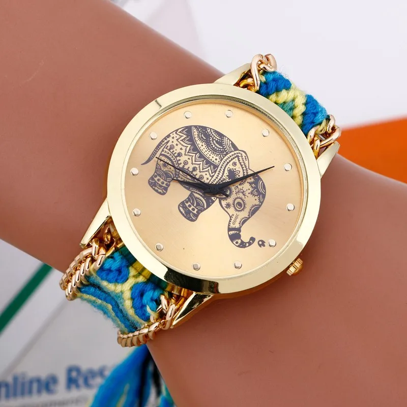 Элегантные женские часы, модные часы-браслет, сделай сам, плетеные часы со слоном, bayan saatleri, кварцевые часы, женские наручные часы, Relogio - Цвет: 8